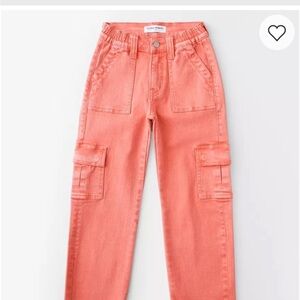 FLYING MONKEY High Rise Cargo Pants Colored Denim Jeans Youth Girls Size 12